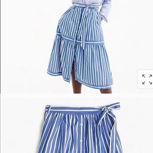 J Crew striped button up skirt size 00